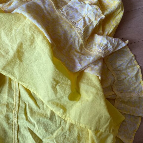 BP Women Ruffle Dress BNWOT Yellow Pink Mini Sundress - Picture 7 of 7